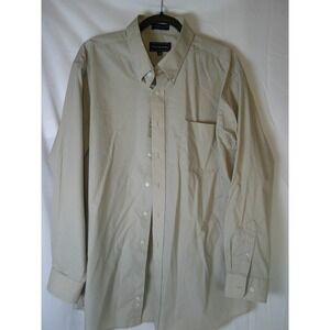 Meeting Street Mens‎ Tan Long Sleeve Button Down Dress Shirt Size 17 34 35